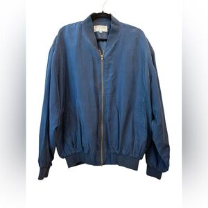 WHITBY Vintage Washed Silk Jacket in Blue